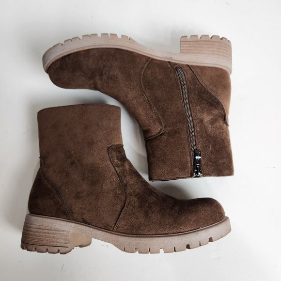 Seven for All Mankind Chelsea Boots Womens 9 Bestie Faux Brown Suede Almond Toe - Picture 2 of 9